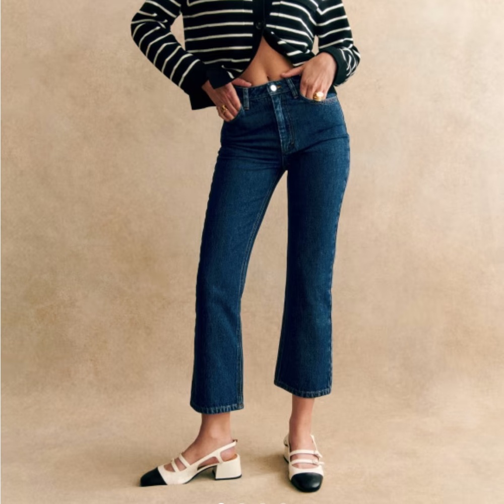🆕 Sezane Laurence Dark Wash Denim Trousers